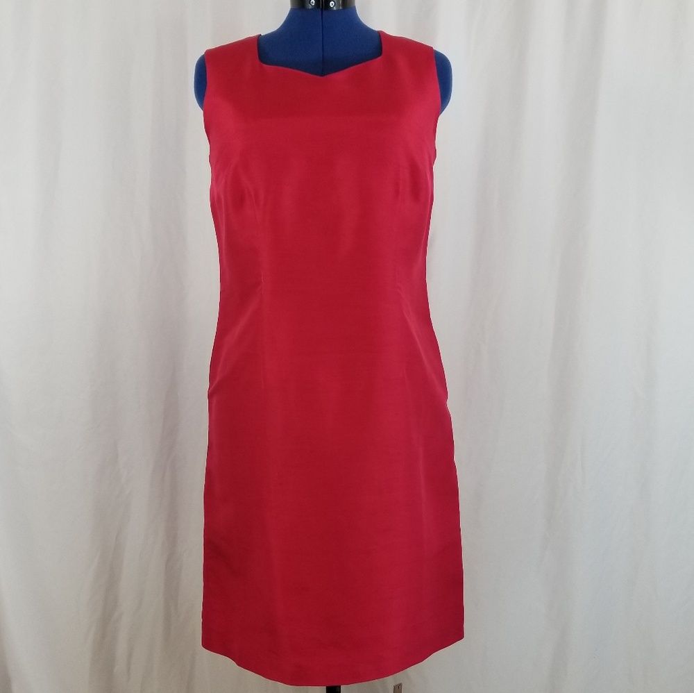 Womens Red Sleeveless Dress with lining